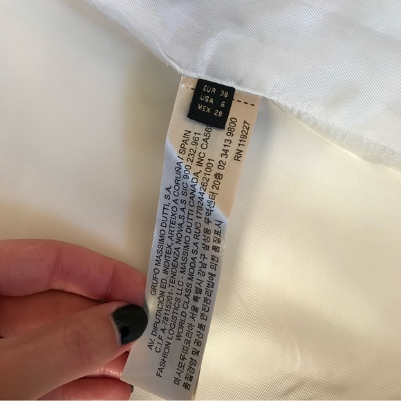 Massimo Dutti Cropped Oversized Blazer Jacket White 6 - Picture 13 of 16